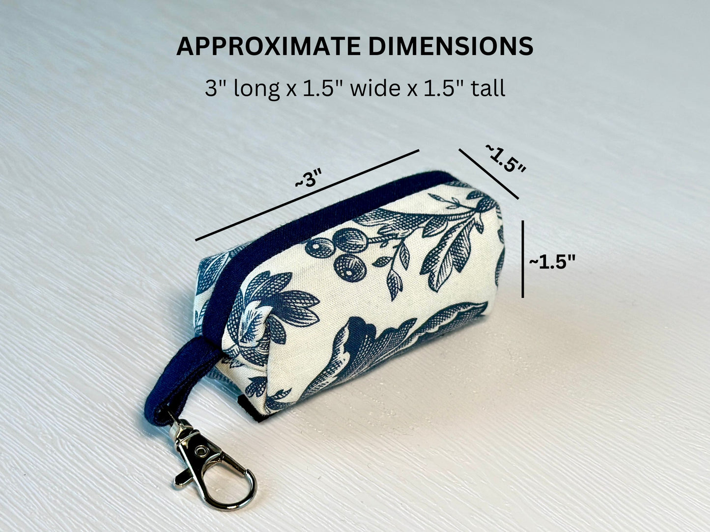 Dog Poop Bag Holder (blue floral)
