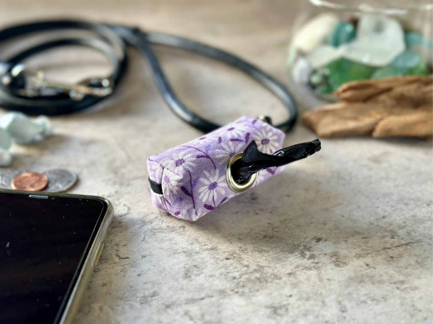 Dog Poop Bag Holder (pinks, purples)