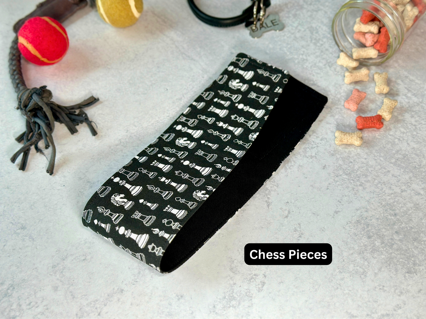 Belly Band (vintage license plates, chess pieces, Jolly Roger)